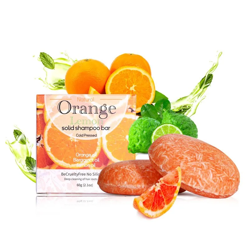 

60G Natural Sweet Orange Extract Shampoo Stick For Moisturizing, Effective Cleaning, Solid Care, And Repair Shampoo