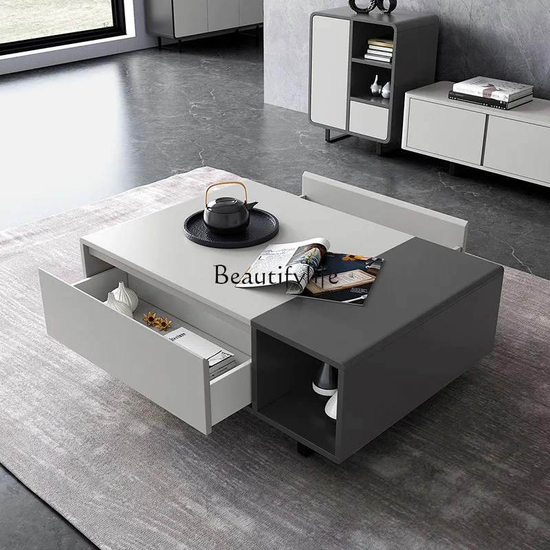 

08Nordic modern minimalist style living room light luxury unique coffee table