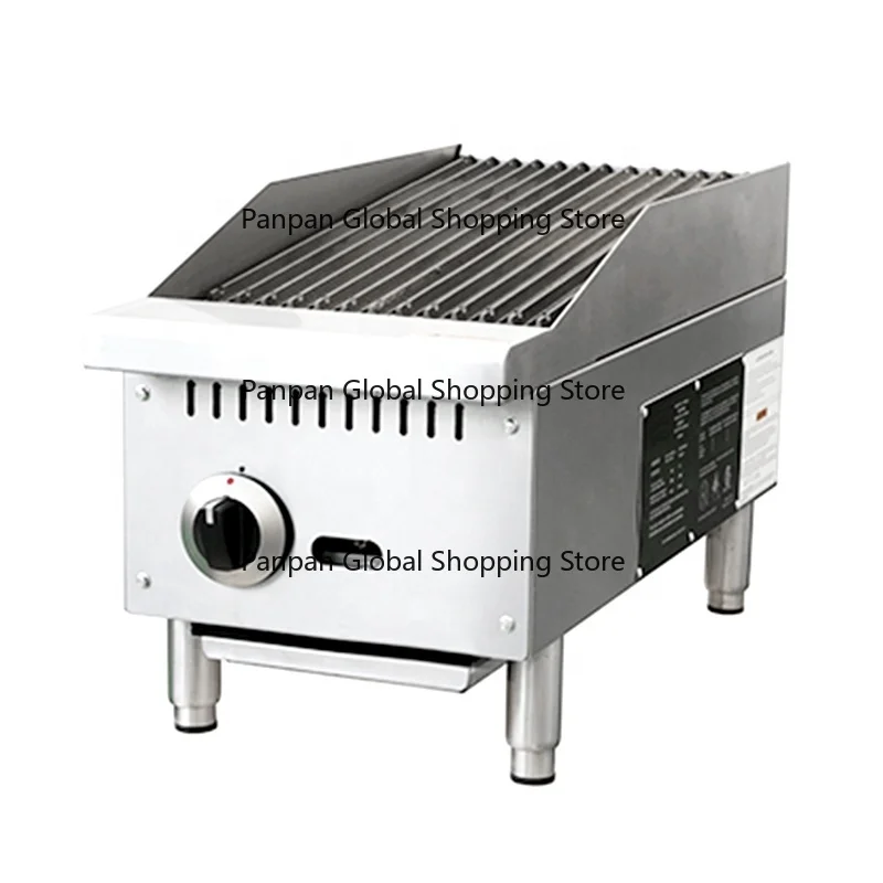 

Professional Lava Rock Charbroiler Stainless Steel 30,000 BTU High Power Output Adjustable Temperature Control Large Cooking