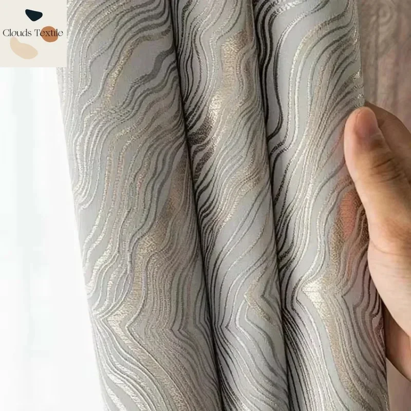

Luxury Curtain Modern Simple New Curtains for Living Dining Room Bedroom Striped Pattern Window Drapes Door Customize