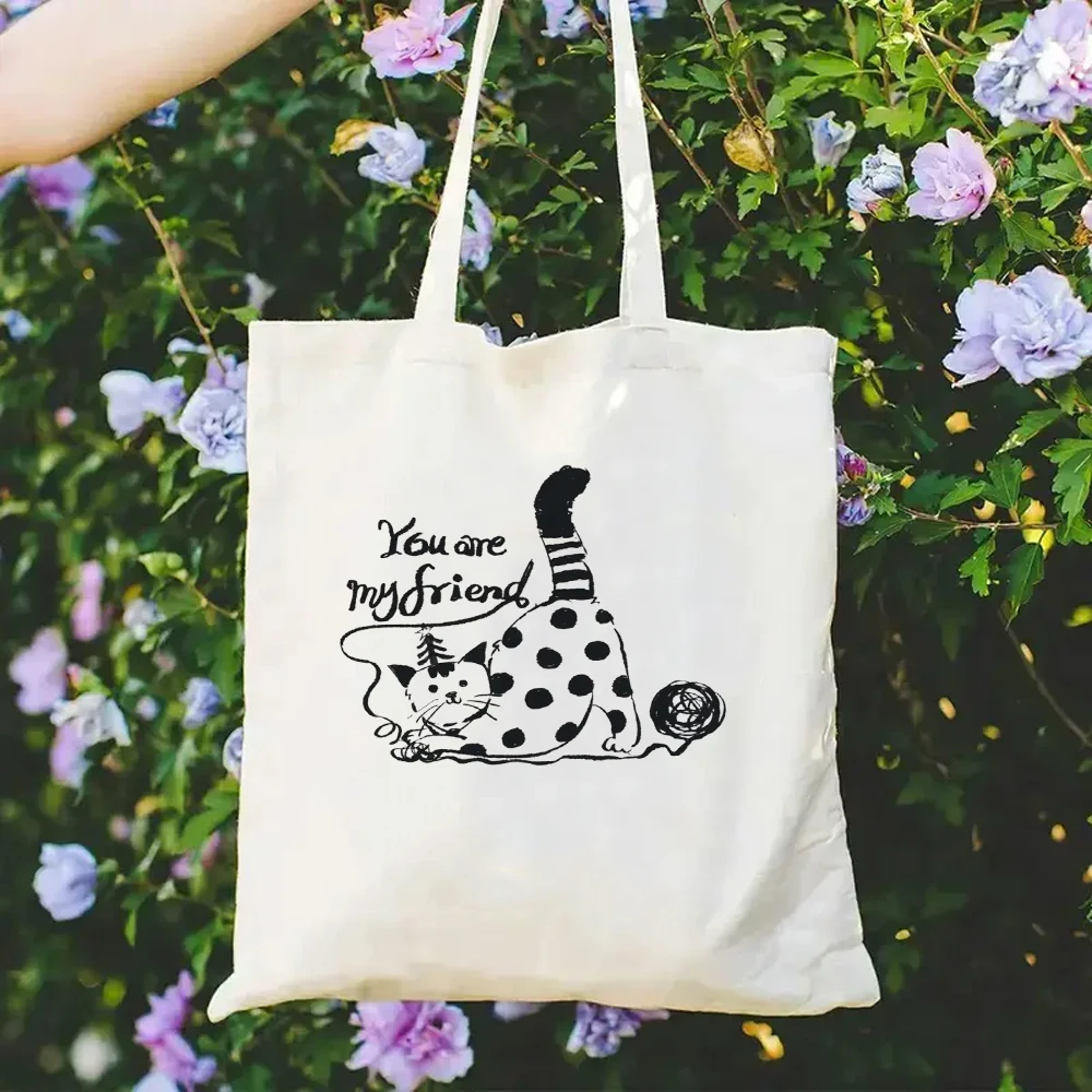 Bloom and Shine Floral Tote Colorful Flower Print, Uplifting Botanical Graphic Bag, Cotton Blend Shoulder Bag