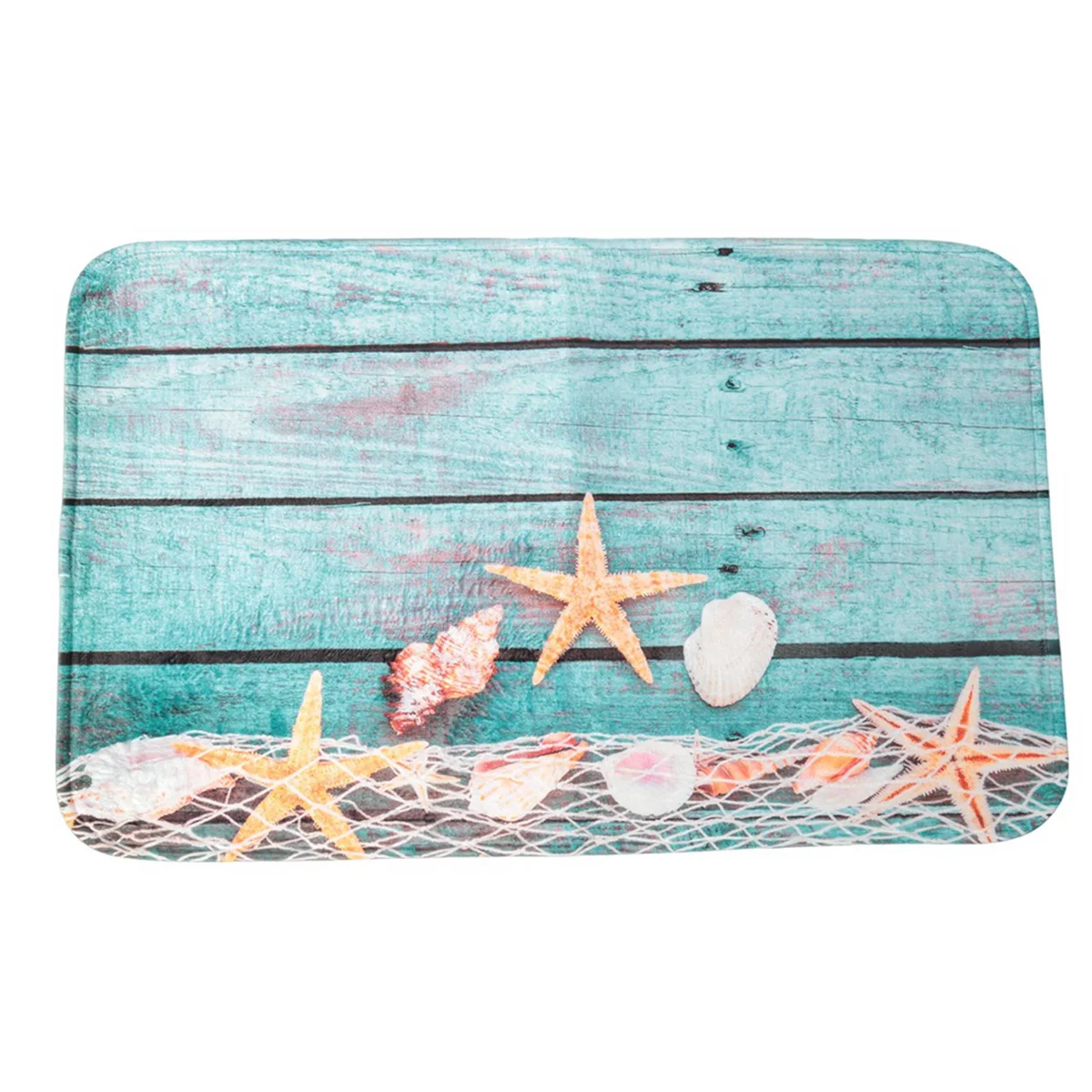 Beach Seashells Starfish Sand Bath Mat Holidays Summer Bathroom Carpet Rug Non-Slip 3 Piece Toilet Mat Set Starfish Floor