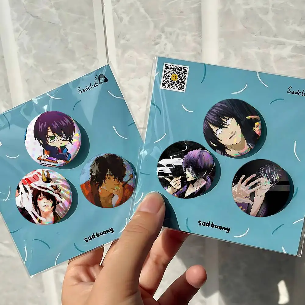 Anime Takasugi Shinsuke For Badge Personalized Custom Laser Reflective Badge Hologram Metal Enamel Pin Brooch Souvenir Gift