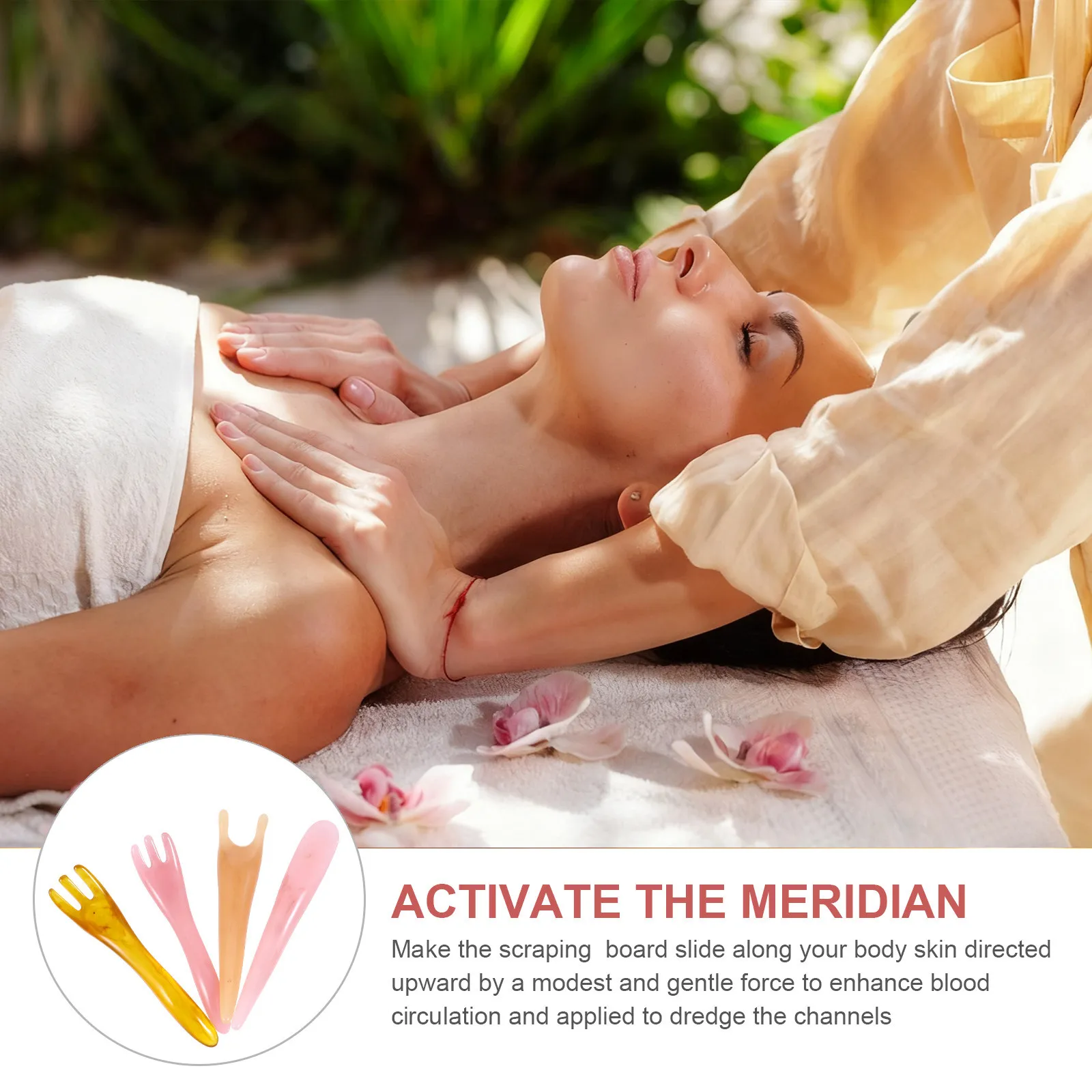 

4Pcs Gua Sha Scraping Board Massage Tool Facial Body Massager Meridian Therapy Pain Relief Skin Nourishing Spa Kit