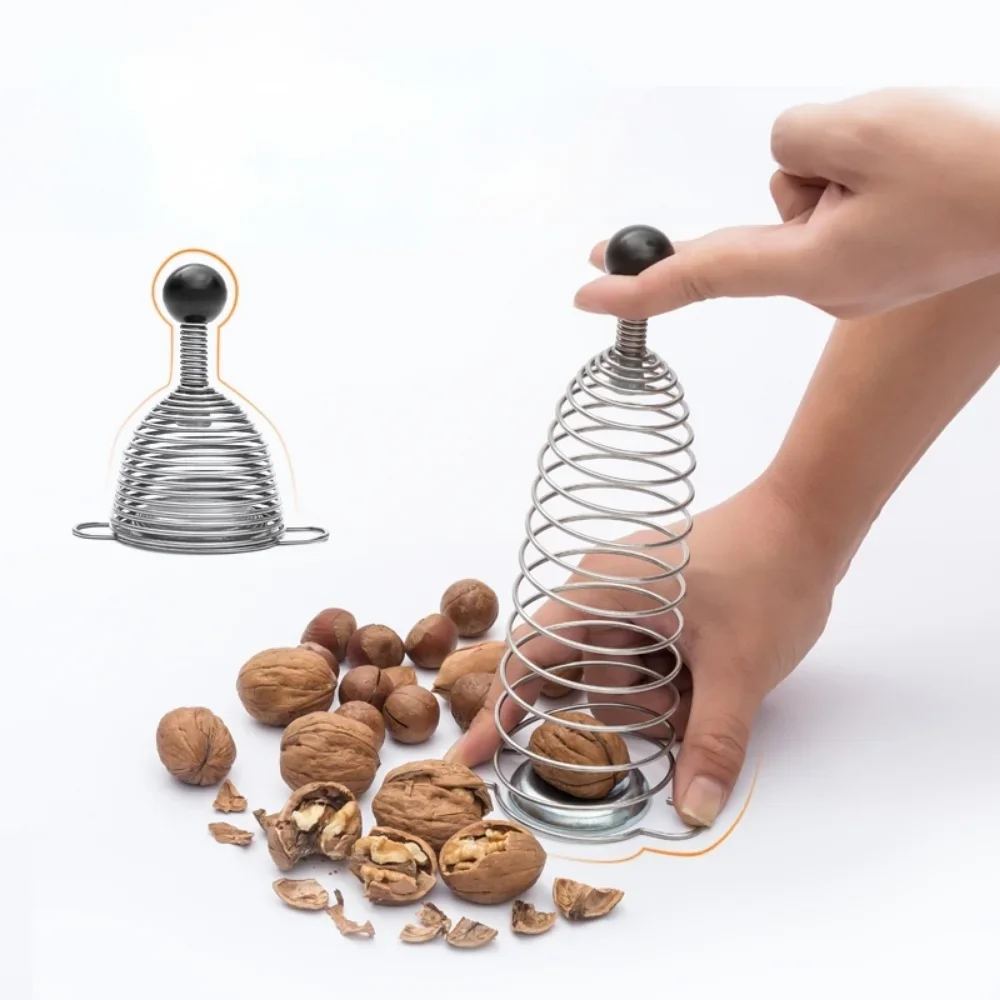 Pecan Clip Kitchen Shucking Tool Stainless Steel Spring Hazelnut Nut Peeling Smashing Walnut Broken Shell Golden Bell Cover