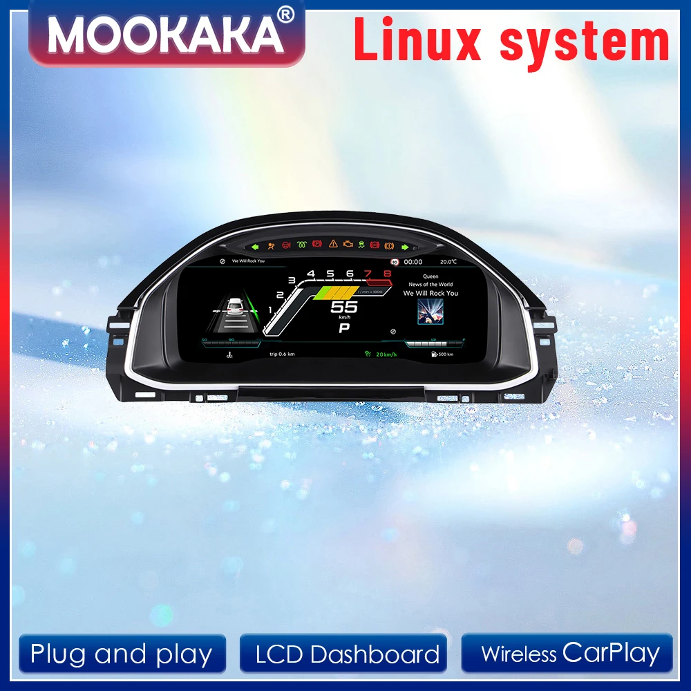 Car Digital Dash For Volkswagen Jetta Mk6 2016 2017 2018 Full LCD Instrument Cluster Meter Panel Dashboard Odometer Speedometer