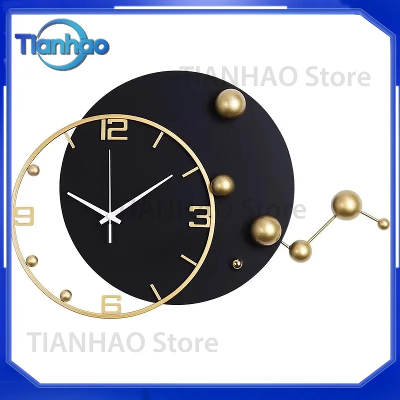 Large Wall Hanging Decorative Clock for 48X32cm Dropshipping 2025 Luxury Home Decor Living Room Quartz Silent Watch