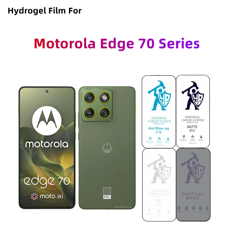 Película de hidrogel mate para Motorola Edge 70 Pro +, Protector de pantalla HD para Moto Edge 70 Ultra Fusion +, película protectora antiespía, 2 uds.