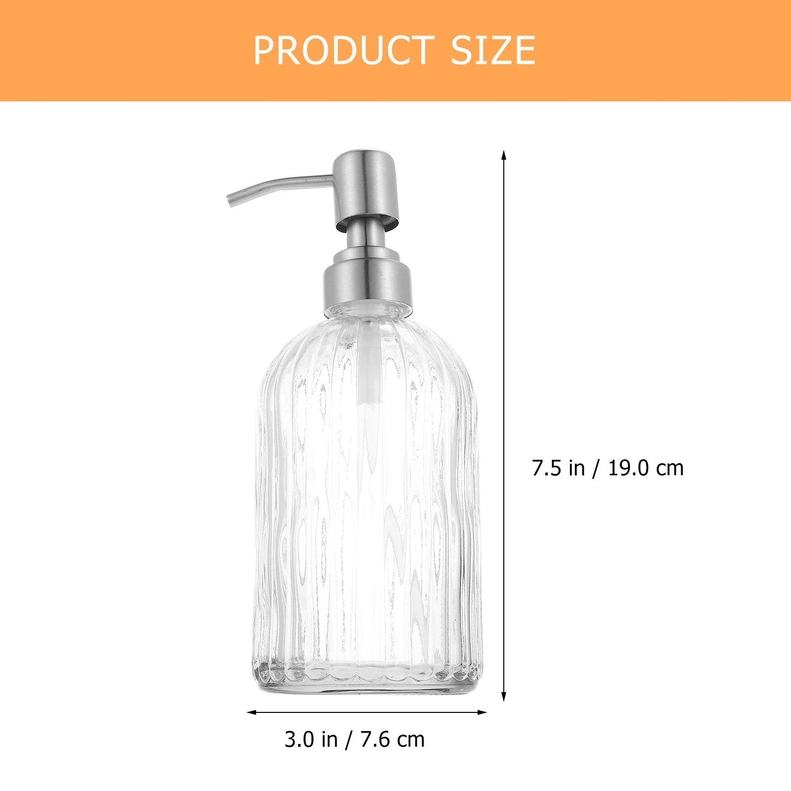 

Clear Soap Dispenser Glass Bottle Stainless Steel Pump Refillable Hand Soap Dispenser Bathroom Kitchen Lotion Pump Portable