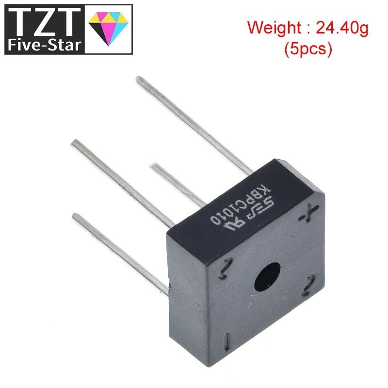 TZT 5pcs/lot Kbpc1010 10a 1000v Diode Bridge Rectifier Kbpc1010