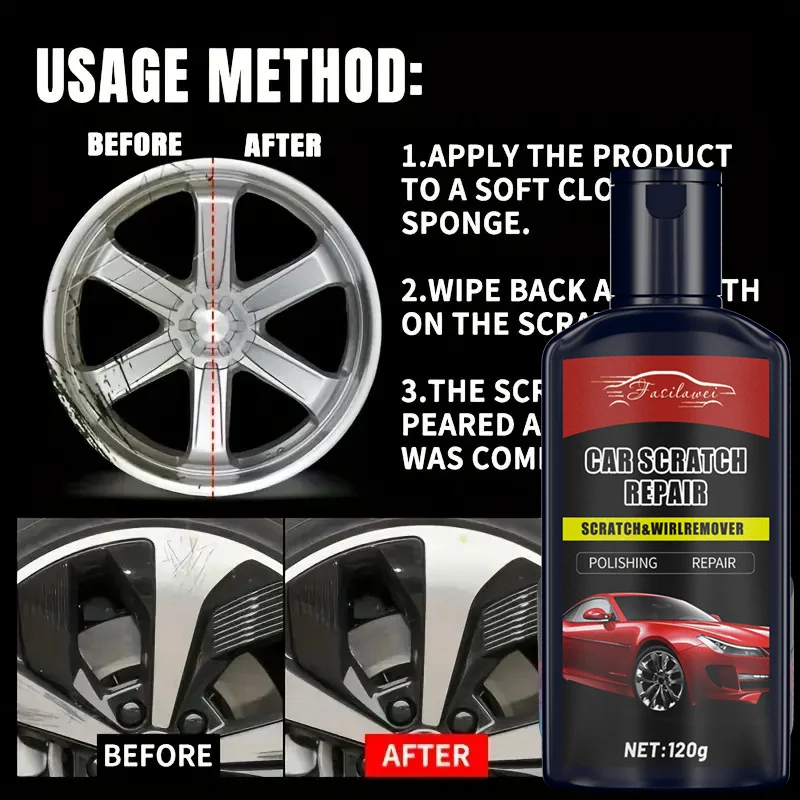 طقم إصلاح عجلة الدراجة النارية العالمي، تلميع العناية بإطارات السيارة، شمع ترميم خالٍ من الخدوش