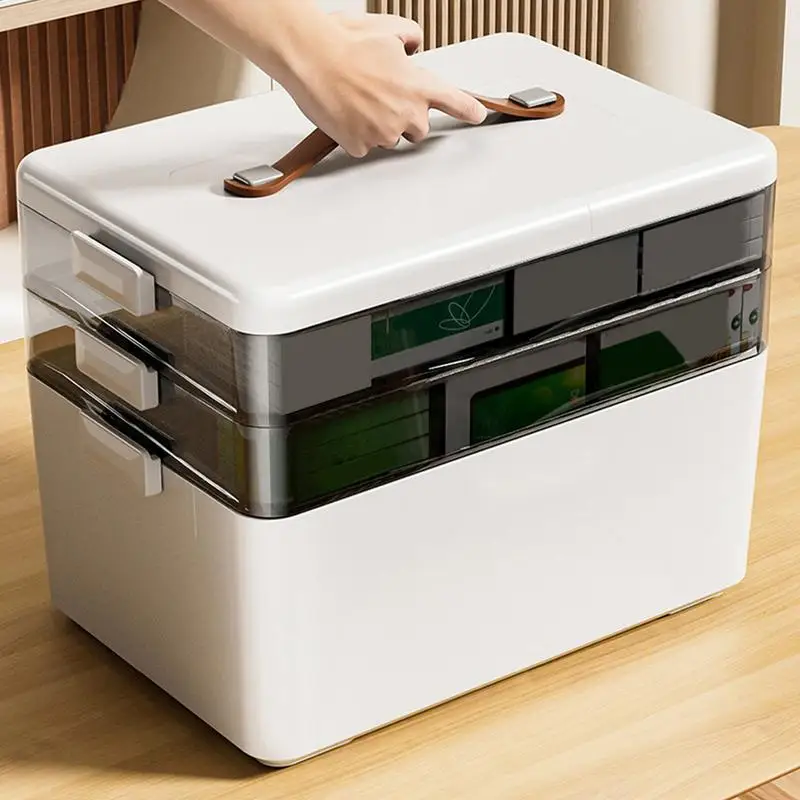 

Daily Medicine Box Medicine Storage Box for Home moisture-proof Multi Layer Portable First Aid Kit Family Medicine Organizer