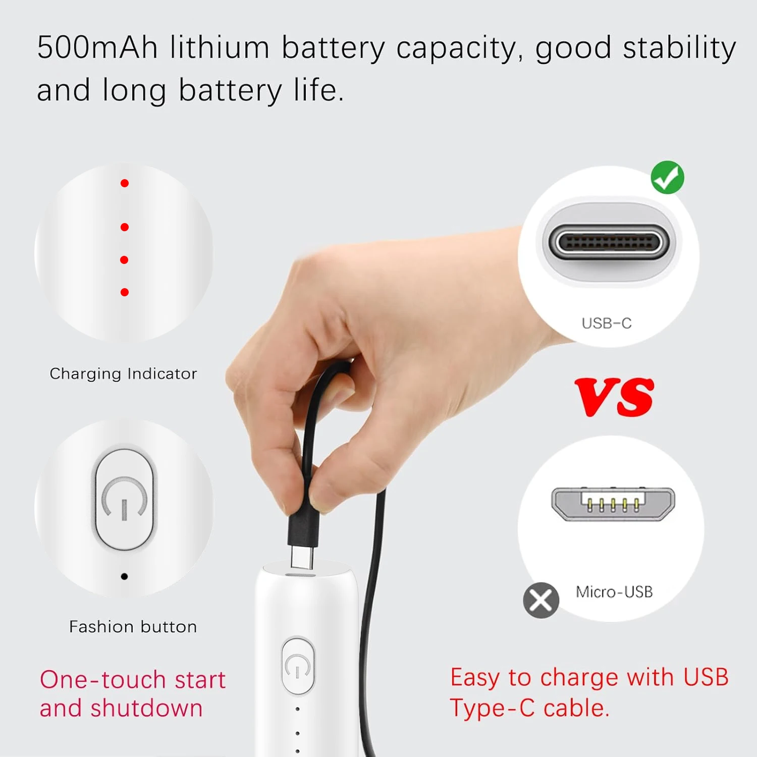 Milk Frother, 3-Speed Electric Frother for Coffee with Whisk and Frother, USB Rechargeable Milk Foamer Maker