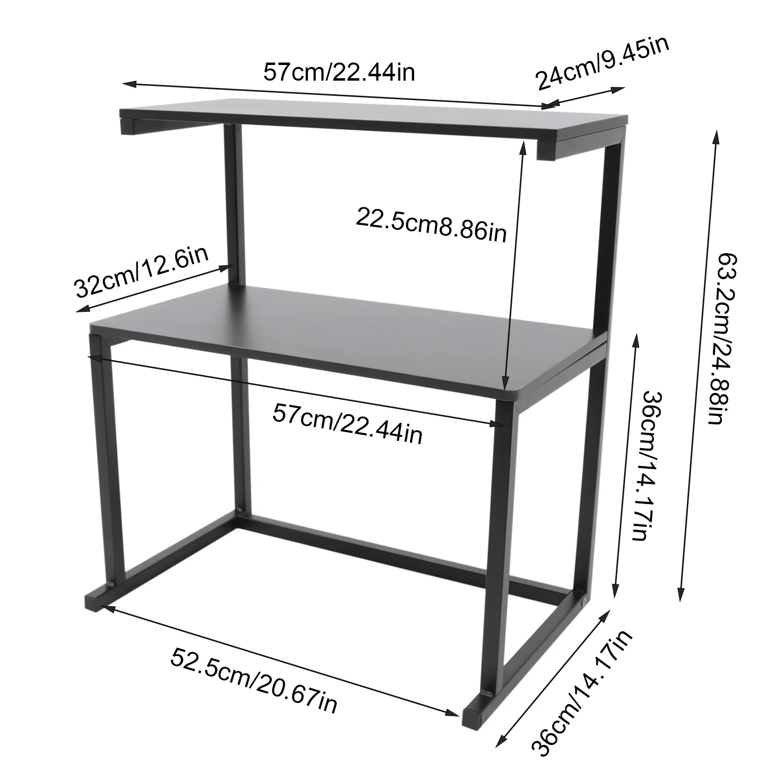 3-Tier Tabletop Printer Stand Rack Shelf Shelving Table Storage for Office Home