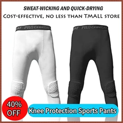 Knee Protection Sports Pants Athletic Basketball Knee Hex Pads Pants Knee Sports Protective Gear Sports Leggings