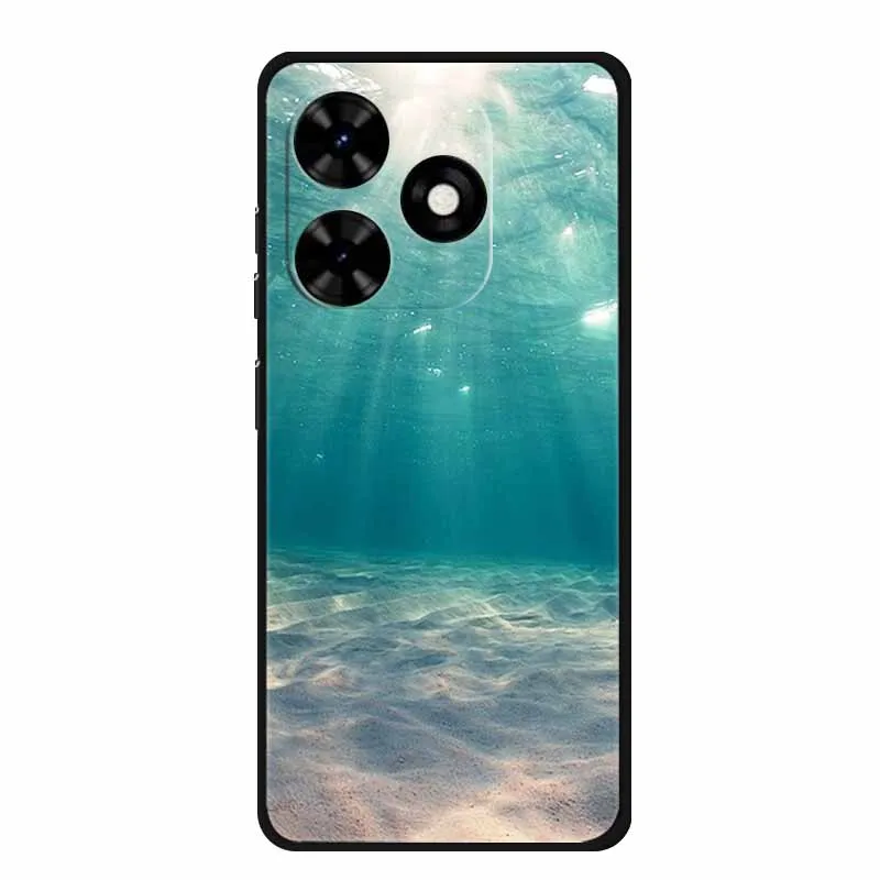 Tecno Spark Go 2024 케이스, 럭셔리 TPU 실리콘 소프트 백 커버, 휴대폰 케이스, Tecno SparkGo 2024 BG6, 충격 방지 플라워 펀다
