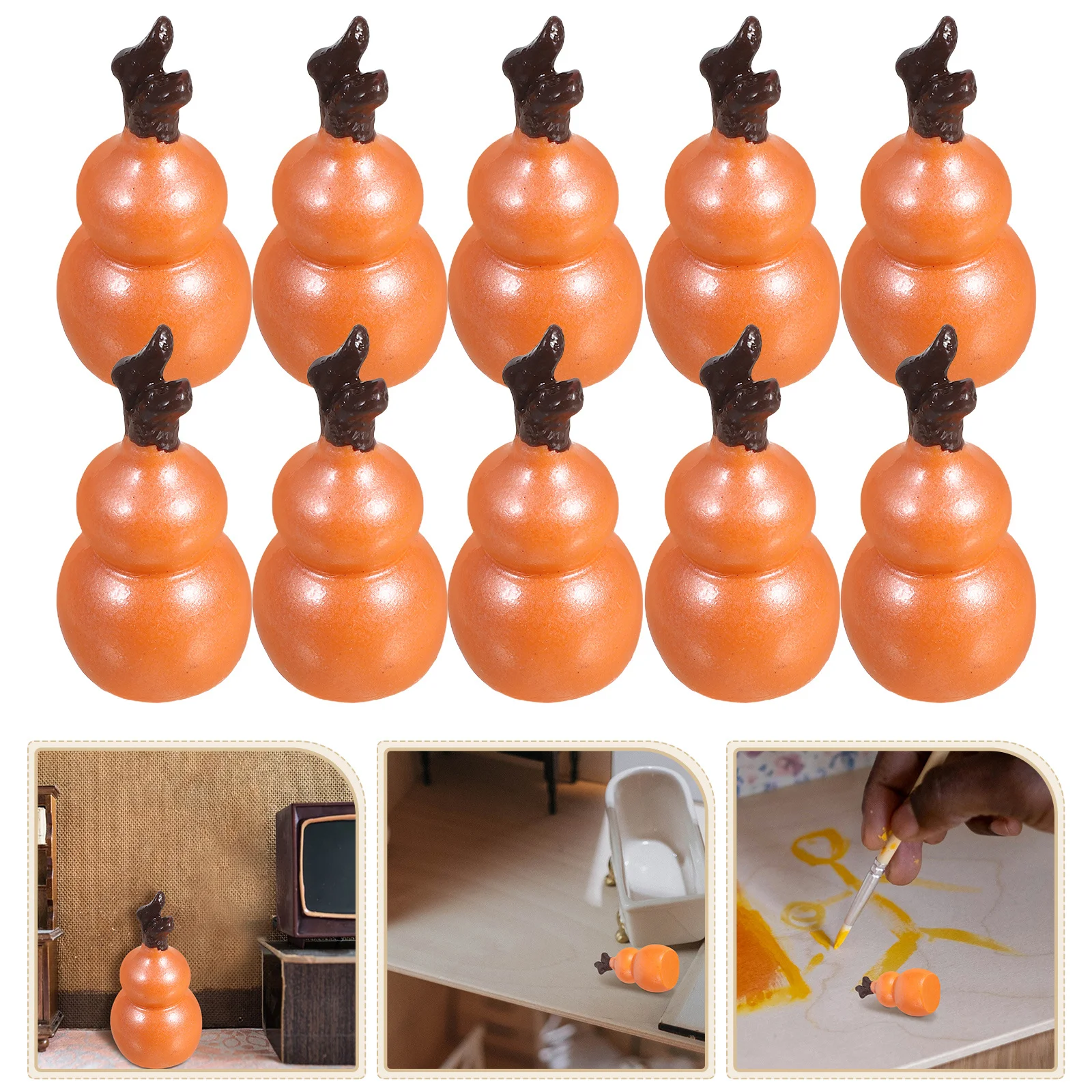 

10pcs Resin Gourd Ornaments Creative Vintage Decorative Small For Home Office Desk Decor Table Decoration Craft Gift