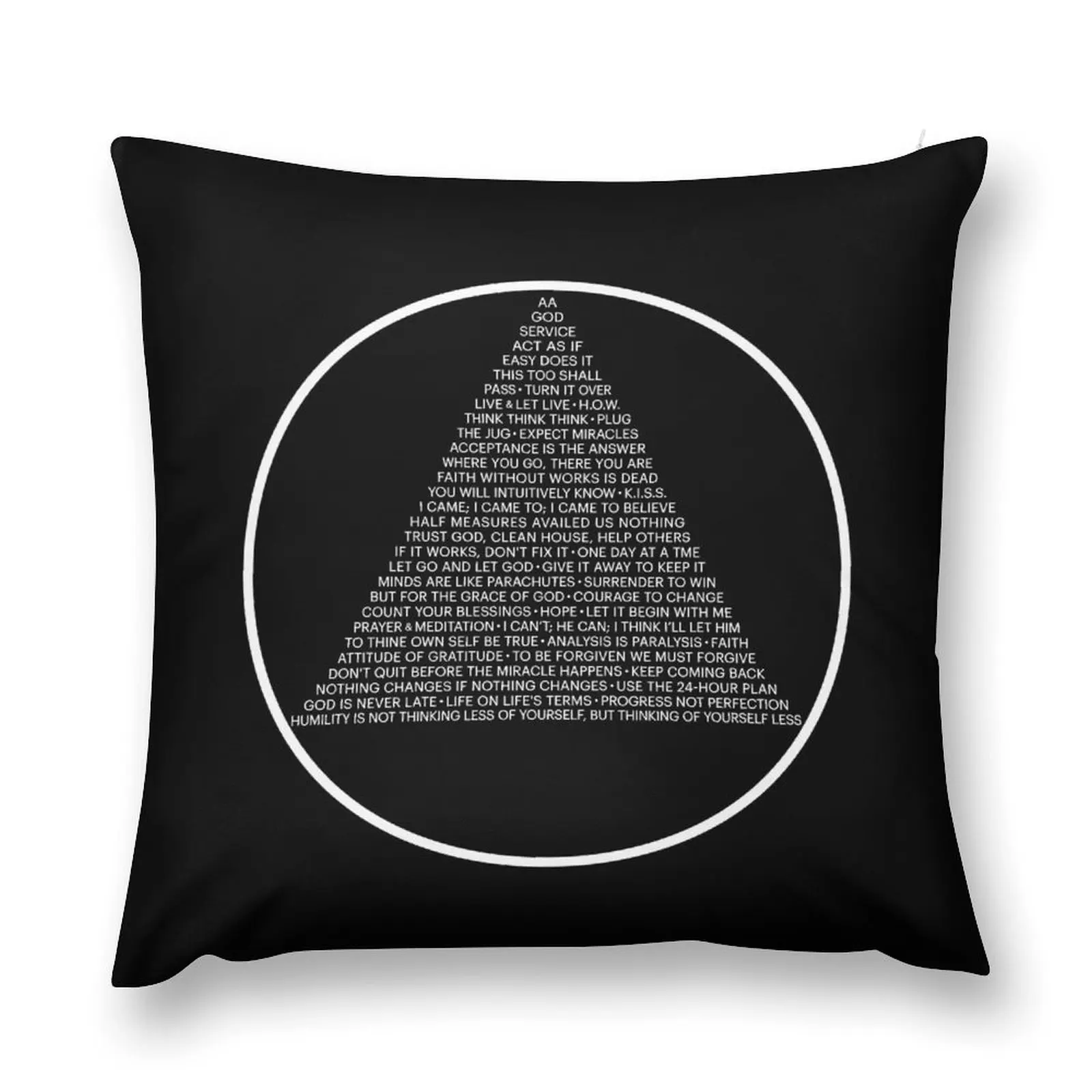 Alcoholics Anonymous Symbol in Slogans (A.A.) Throw Pillow Custom Cushion Photo New year pillow