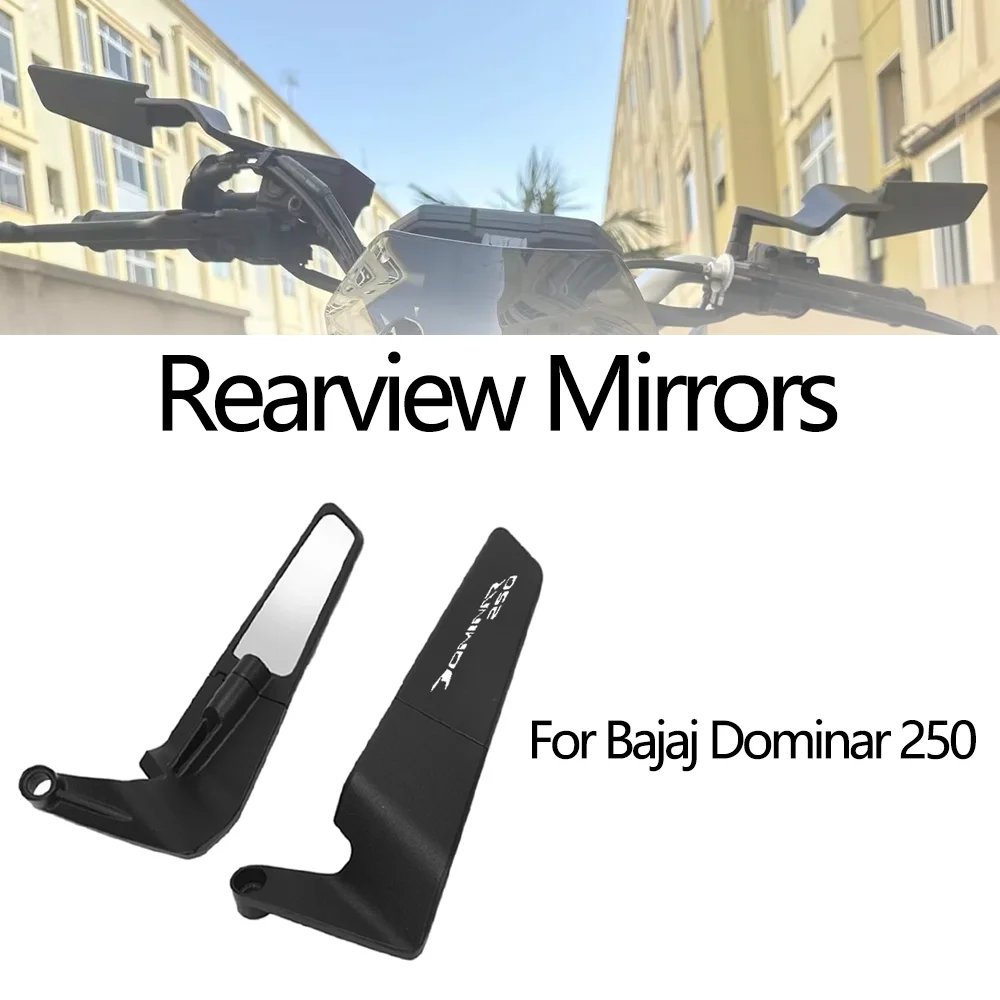 For Bajaj Dominar250 Dominar 250 Motorcycle Accessories Rotatable Aluminum Rearview Mirrors Wing Mirrors Stealth Winglets