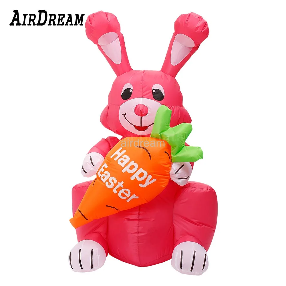 Happy-Easter Giant inflatable bunny rabbit  kids easter gift costume with carrot Doll for Club Opening Girl Party