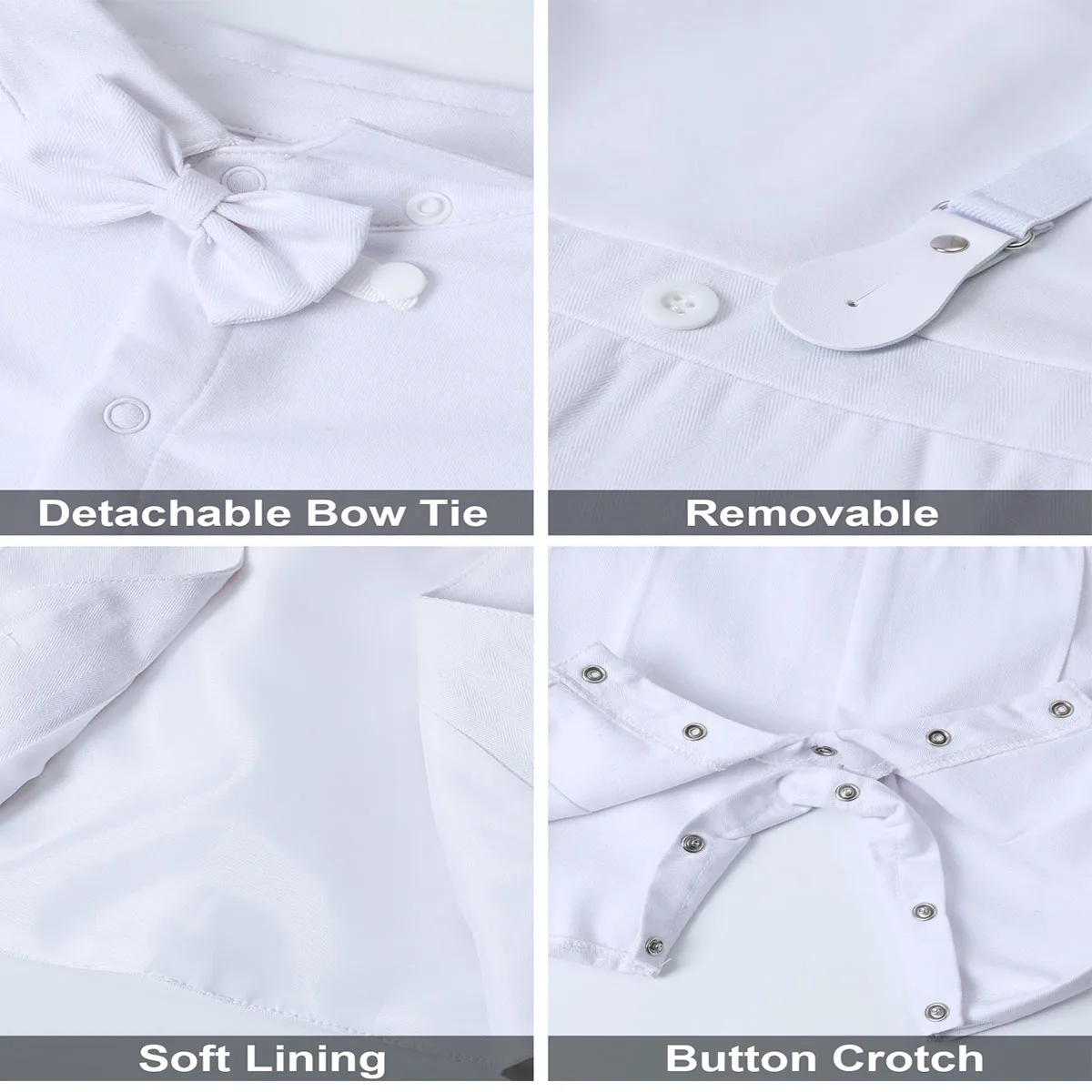 Baby Boys Baptism Outfit Infant Wedding Gentleman Set Christening Formal Birthday Party Suit Suspender Bow Tie Romper