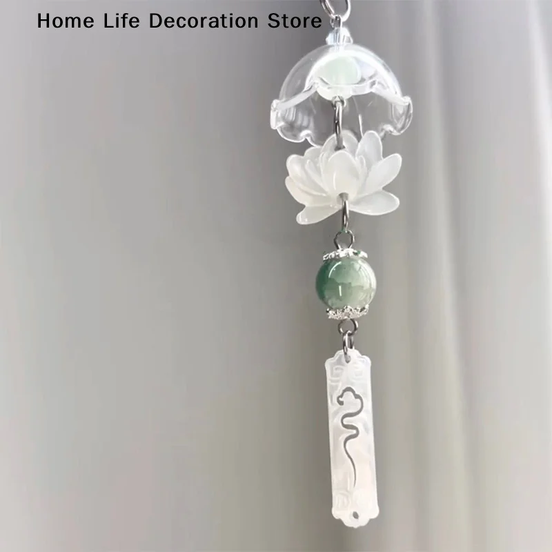 【TG】1Pcs Cute Wind Chime Pendant Transparent Mobile Phone Lanyard Keychain Kawaii Decorative Accessories