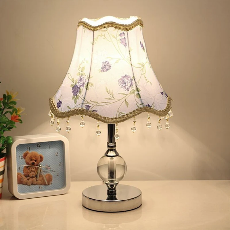 Vintage Crystal European Table Lamps Modern Bedroom Bedside Lamp for Living Room Lights Retro Nightstand Led Desk Lamp E27 US EU