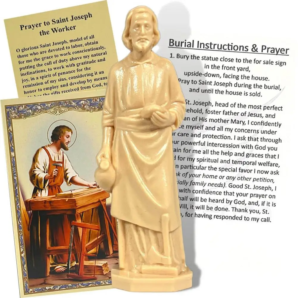 8*2.5cm Saint Joseph Statue Tall Saint Joseph Figurine Resin Carpenter Joseph Sculpture Good Luck Gift For House Selling Kit