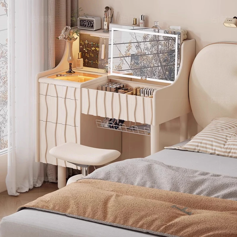 

All solid wood dresser, makeup table, flip bedroom 2025 new cream style light luxury desk, makeup integrated