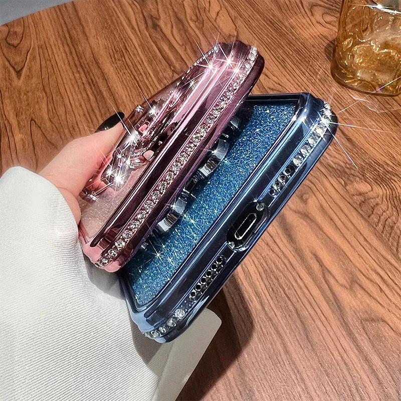 Glitter Teddy Bear Case with Lighting Luxury Fashion Cover For iPhone 17 ProMax Air 16 Pro 15 14 Plus 13 Pro Max 12 11 ProMax view 5