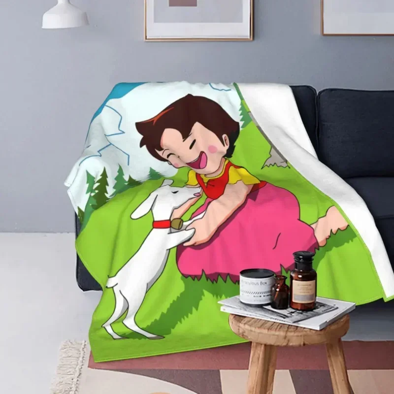 Heidi The Girl From The Alps Blanket Soft Fleece Autumn Warm Flannel Animc Comic Cartoon Throw Blankets for Sofa Bedding Quilt