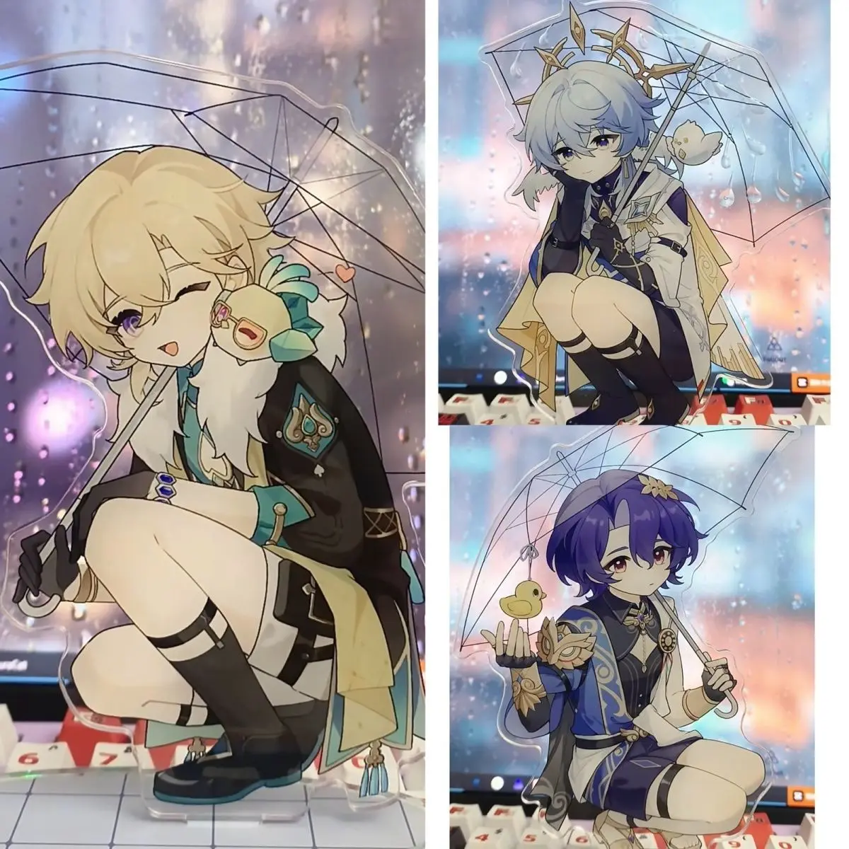 New Honkai: Star Rail Acrylic Stand Figure Aventurine Sunday Anime Peripheral Personality Rain Umbrella Shape Desktop Ornament