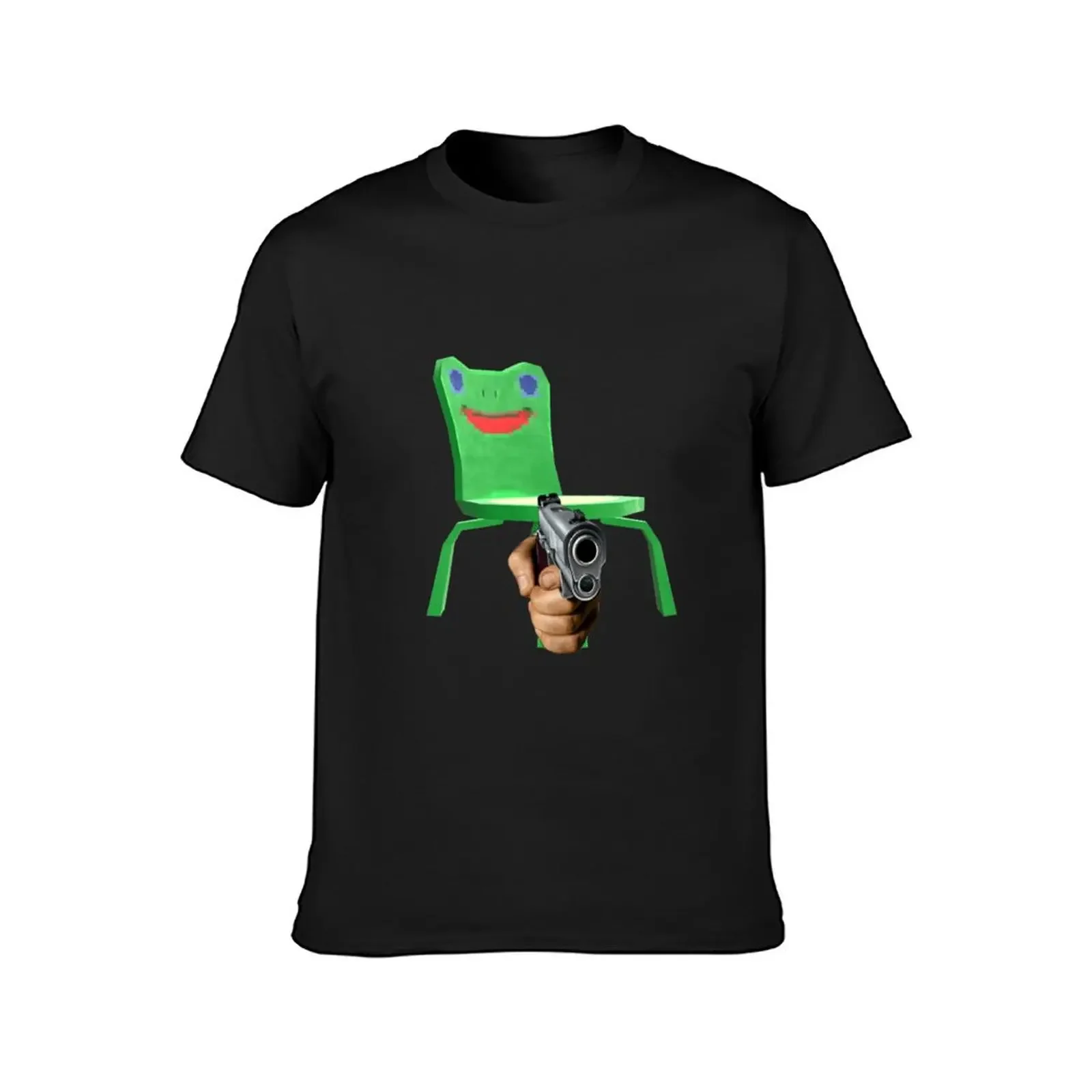 froggy chair gun T-Shirt sublime tops vintage summer tops mens big and tall t shirts