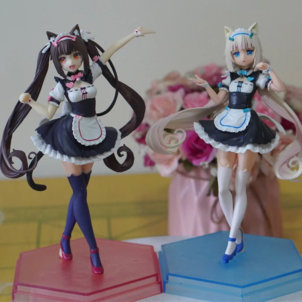 20CM Nekopara Chocola & Vanilla Cat Girl Figure PVC Statue Model Desktop Ornament Anime Collectible Hobby Display Gift