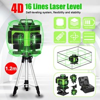 4D 16 Lines Multifunction Laser Level 360° Self-leveling Laser Level Machine USB Rechargeable Level Instrument with Tripod Stand