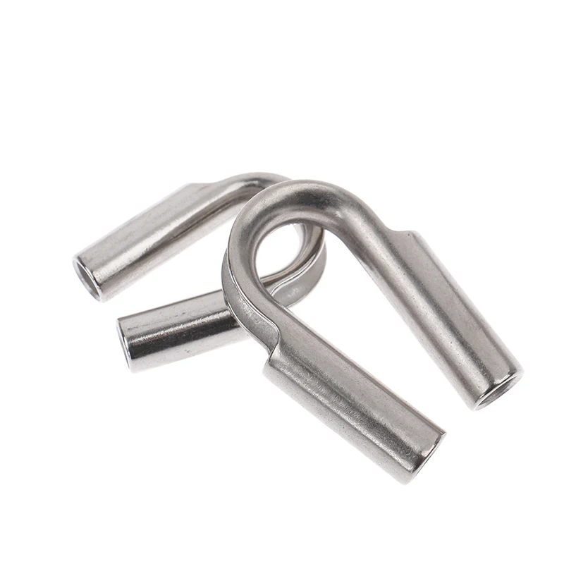 304 Stainless Steel M2 to M8 Silver Cable Wire Rope Clamp Thimbles Rigging Hardware Chicken Heart Ring Fixing Workpiece