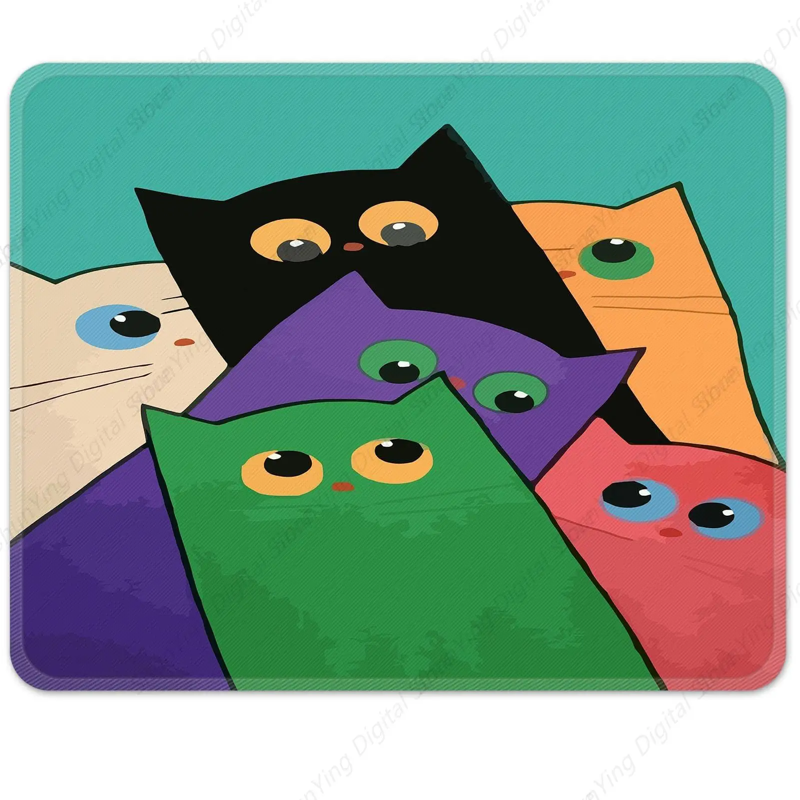 Various Colored Cat Mouse Pads In Square Shape Are Suitable For Non Slip Rubber Mouse Pads On Laptops And Desktop Computers