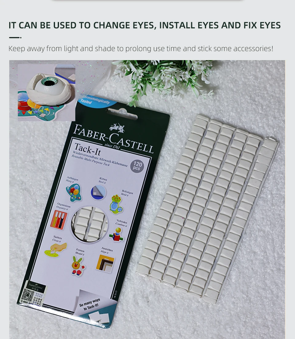 Eye clay BJD baby Makeup maintenance White hand change eye fix eye material can be reused