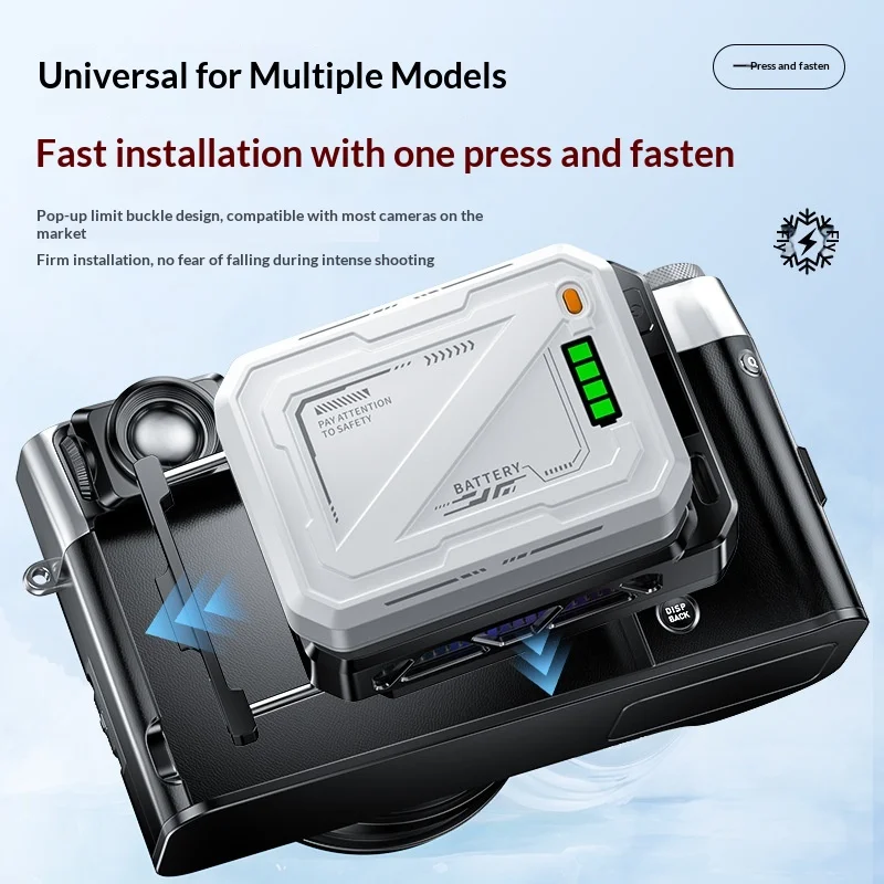 

Universal Camera Cooling Fan Semiconductor Cooler Smart Temp Control 4 Level Digital Display for Live Broadcast Video Shooting