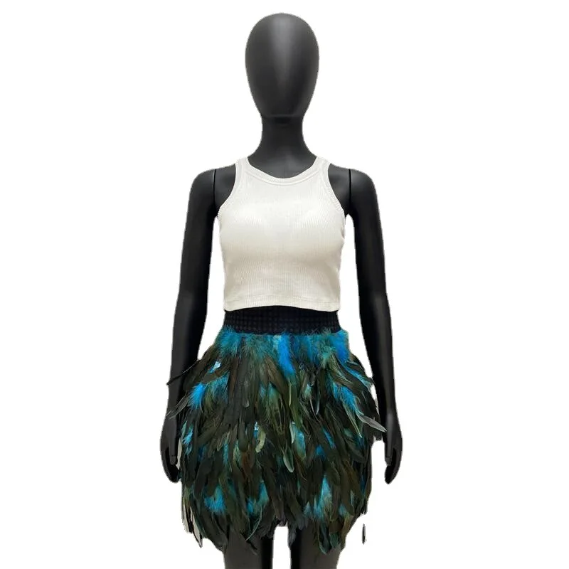 Feather Skirt 11 Colors Fashion Short Skirt Women Party Costume