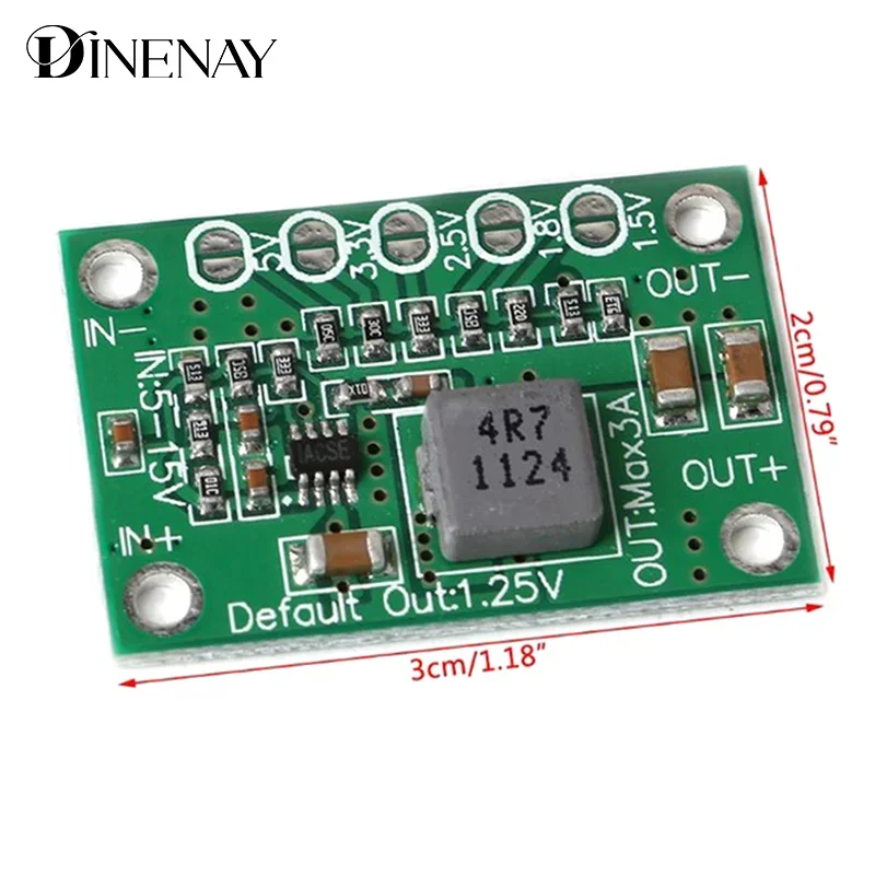 تيار مستمر الجهد المنظم تنحى وحدة امدادات الطاقة 5-16 فولت إلى 1.25 فولت 1.5 فولت 1.8 فولت 2.5 فولت 3.3 فولت 5 فولت 3A