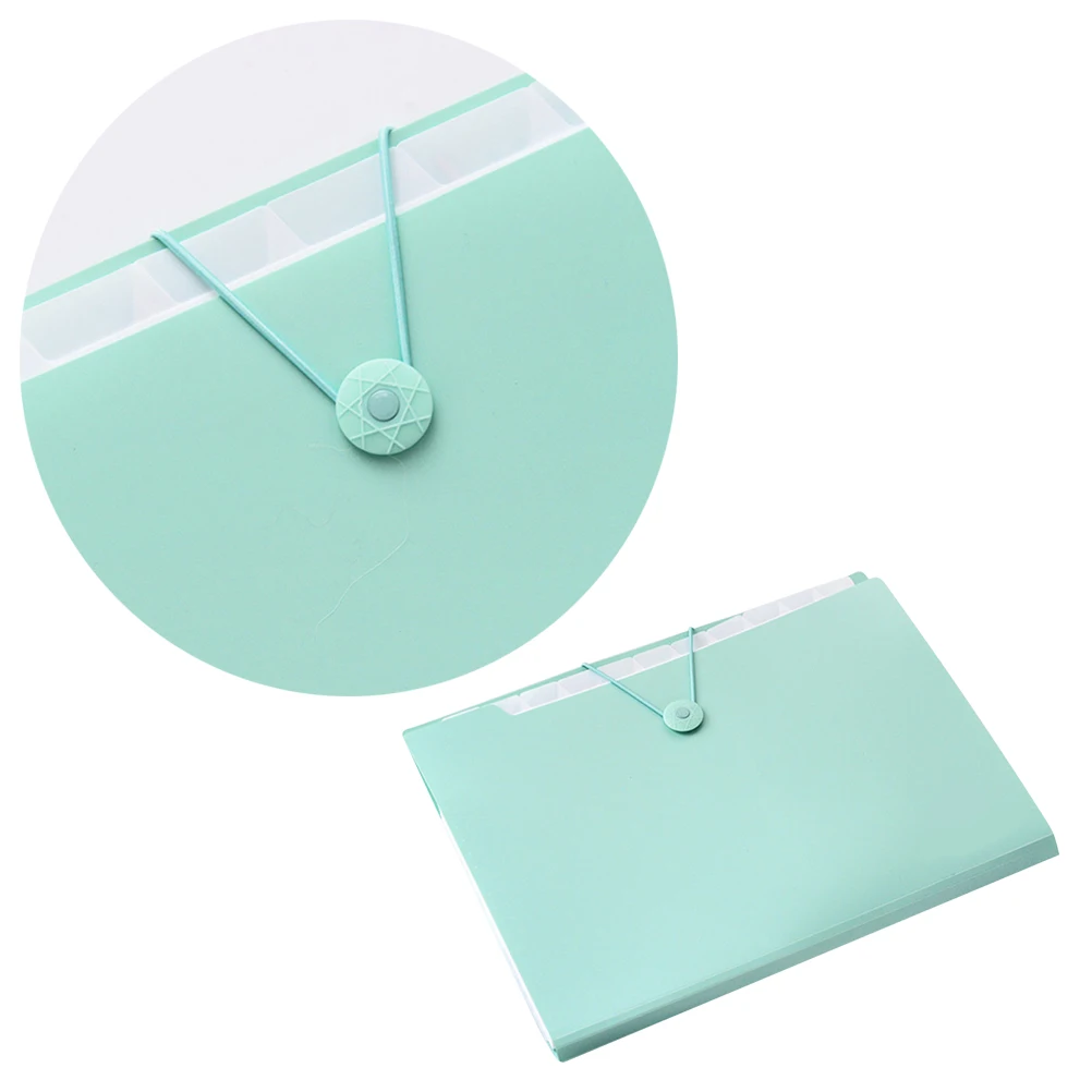 

Folder Storage Bag Documents Holder with Buckle Simple Organizer Green