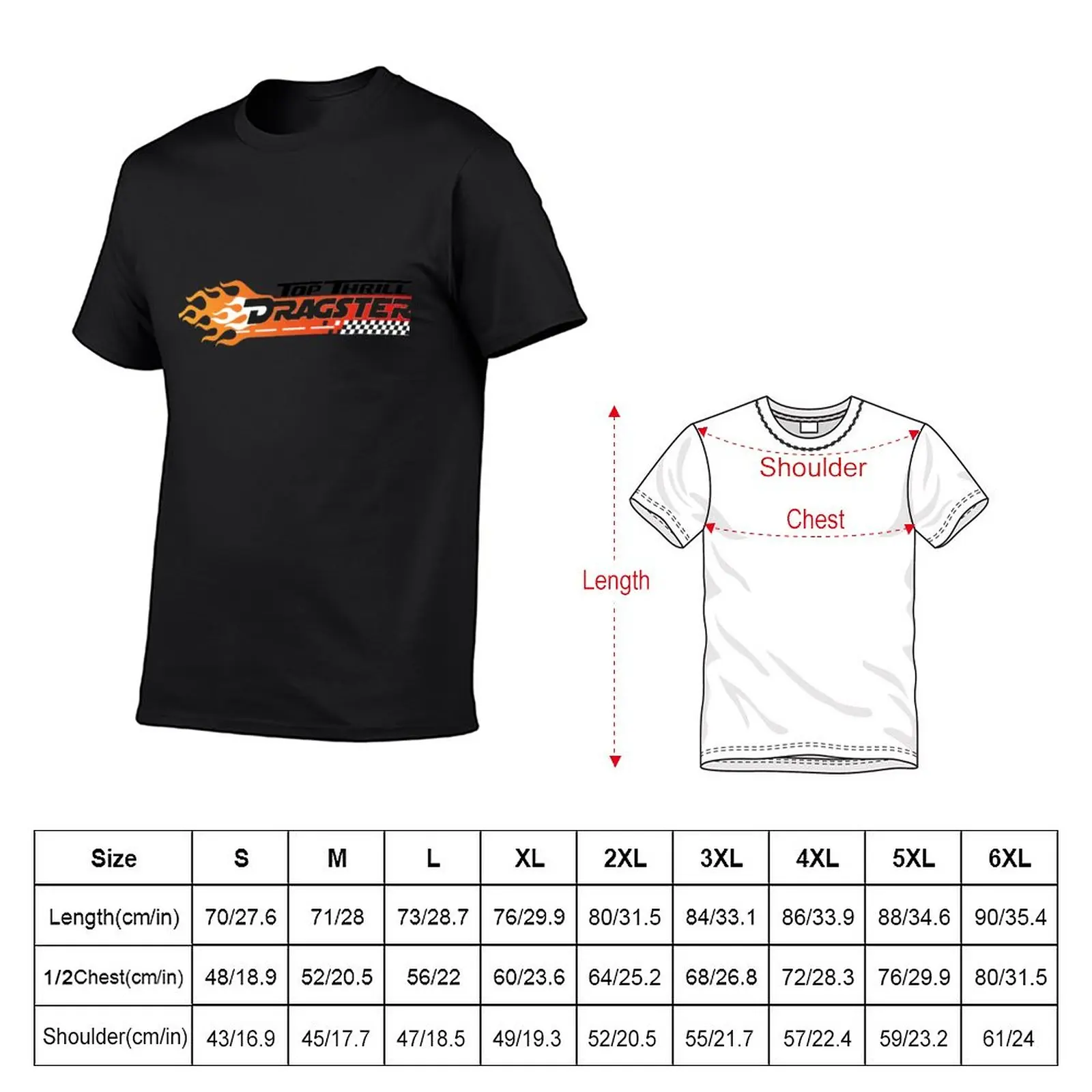 Top Thrill Dragster T-Shirt anime quick-drying vintage tees t shirts for men cotton