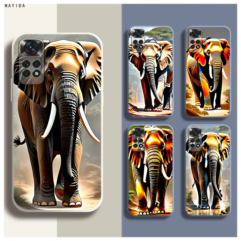 Soft Silicone Phone Case For Xiaomi Redmi Note 12 11 12S Pro Plus 12c 11a 4G 5G Original Cover elephant