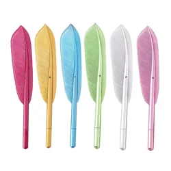 Metallic Color Feather Gel Pens 0.5mm Creative Kawaii Cute Neutral Pen Ink Pen Gift School Office Supplies Stationery