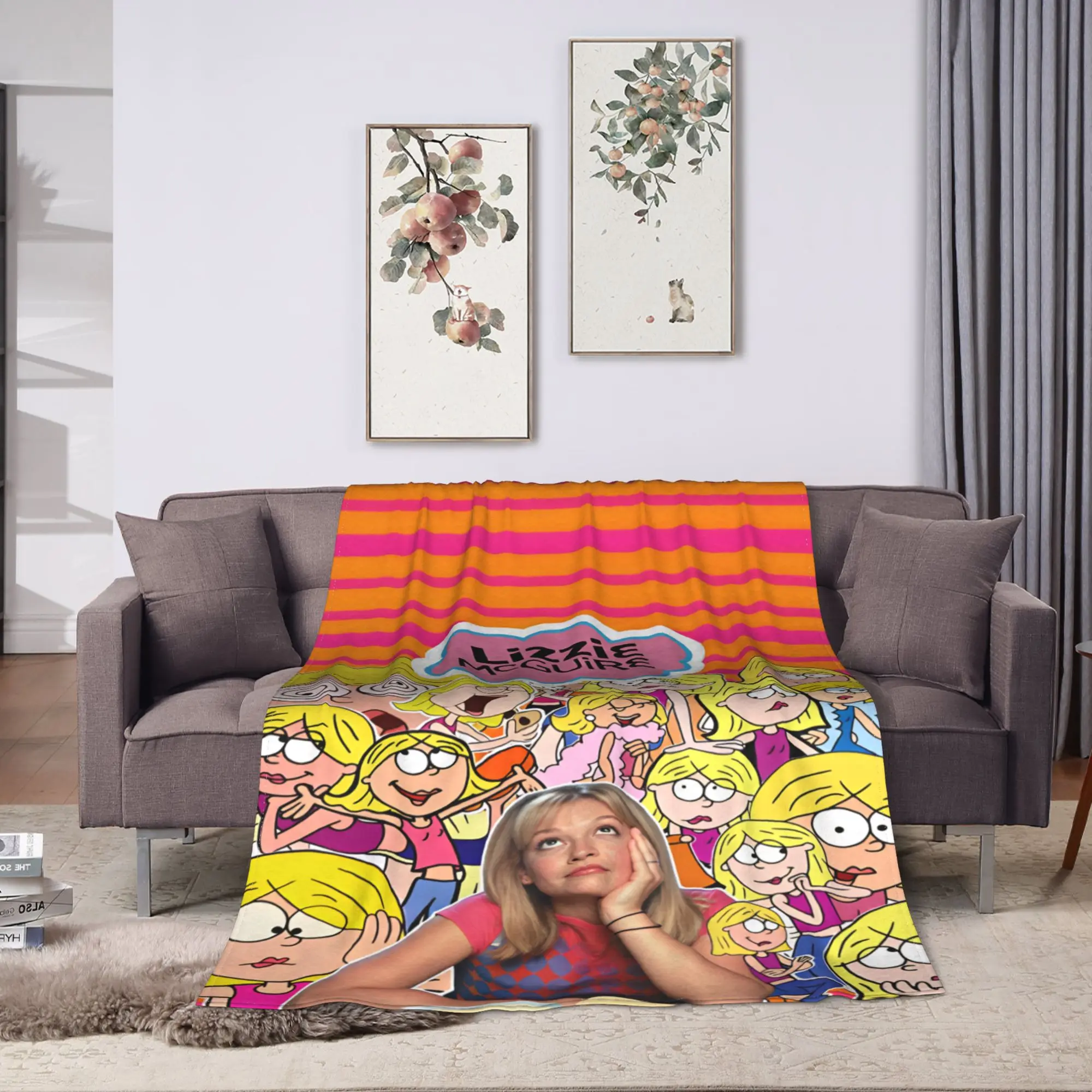 Lizzies Cartoon McGuires Flannel Blanket  Soft Warm Bedding Throws for Couch Bed Picnic Street Trend Bedspread Sofa Bed Cover