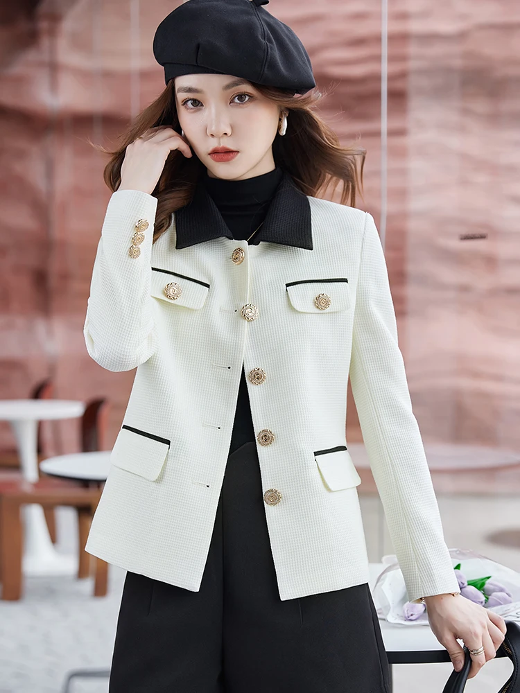 New Arrival Ladies Blazer Women Slim Casual Jacket Long Sleeve Single Breasted Pink Apricot Green Female Autumn Winter Coat