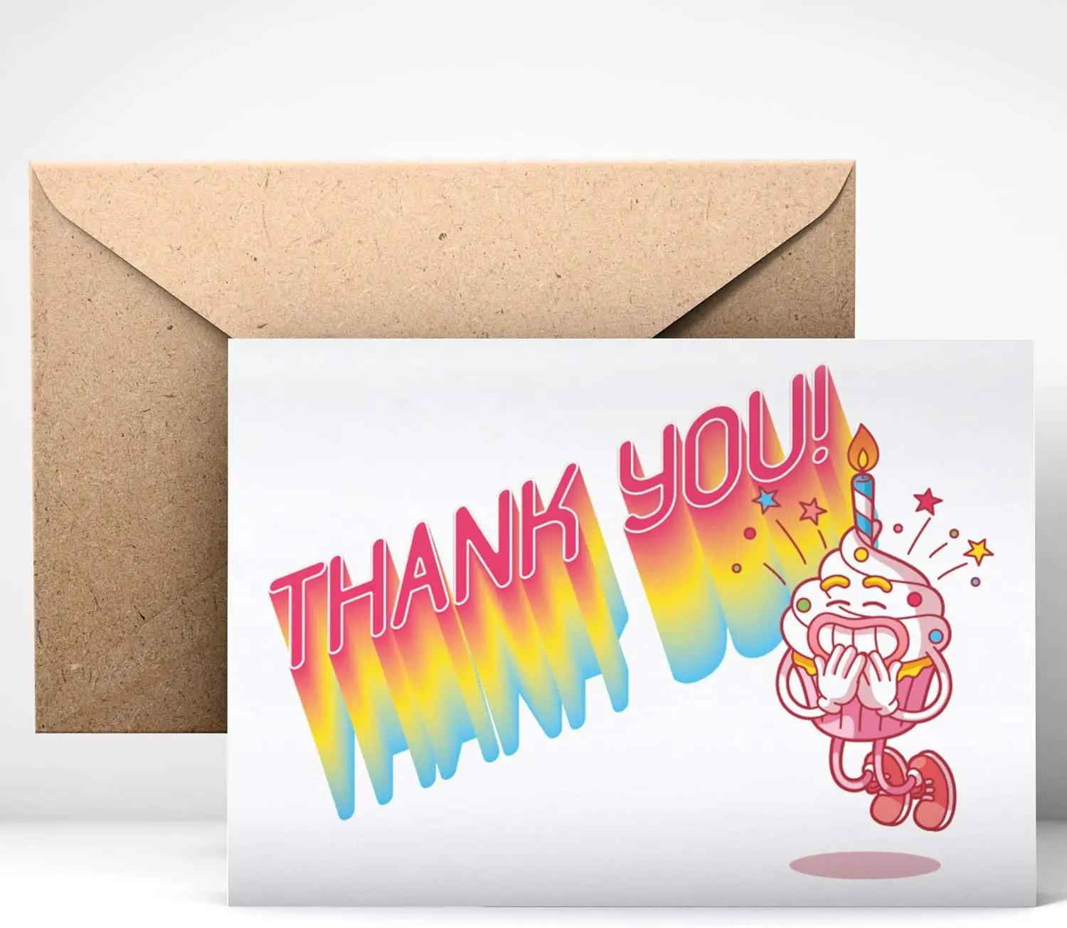 

Thank You Cards (24pcs), Includes Blank Cards & Envelopes with Stickers, 4 x 6", Funky Design