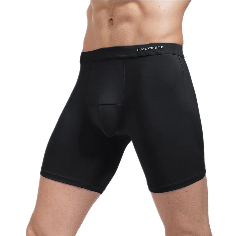 Männer Unterwäsche Boxer Shorts Hombre Atmungsaktive Modale Höschen Mann Solide Beutel Mittleren Langen Bein Unterhose Männlich Große Größe 3XL-7XL