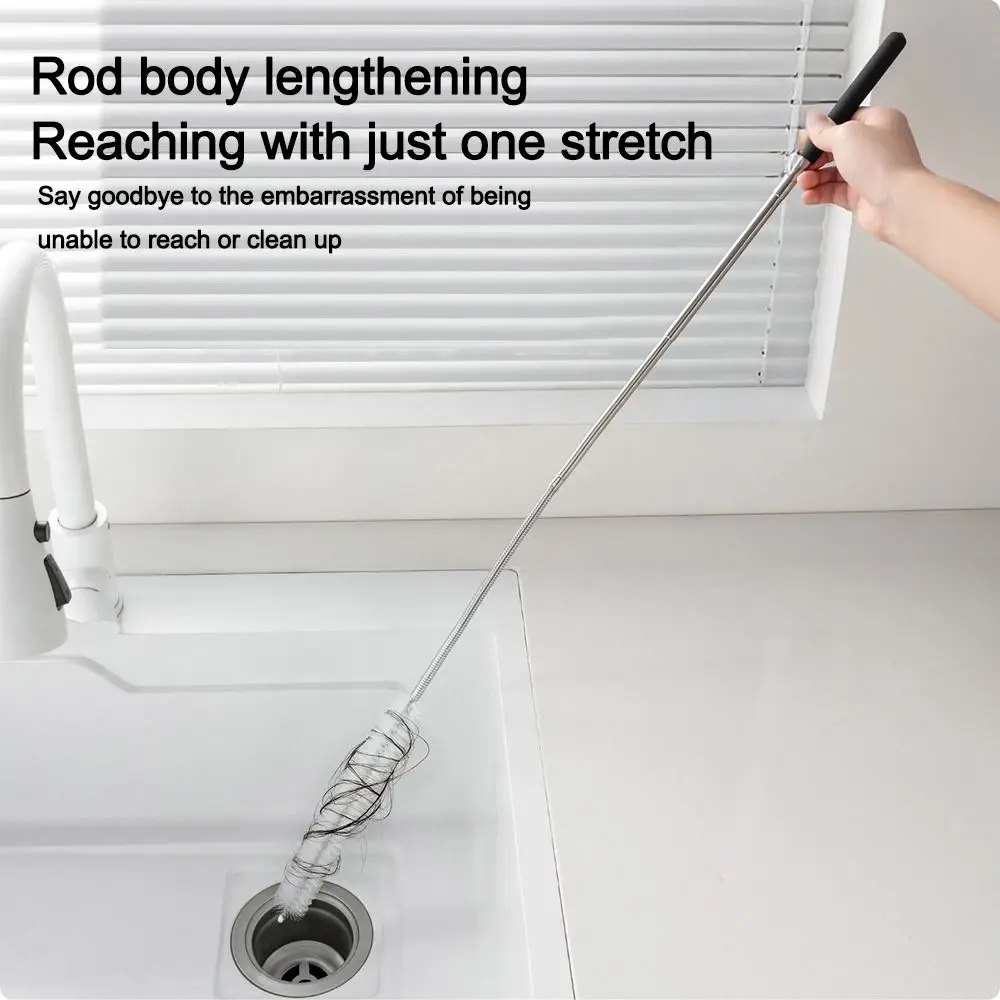 Limpiador de drenaje multiusos, extensible, captura eficazmente el drenaje del cabello, cepillos para desatascar, cepillos de limpieza de alcantarillado